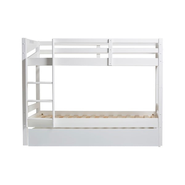 Białe łóżko piętrowe dla dzieci z szufladą Marckeric Torino