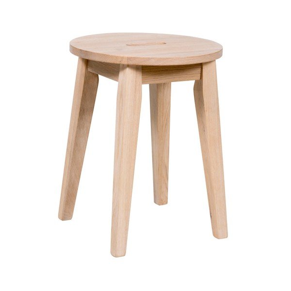 Lakierowany matowy niski stołek z drewna dębowego Rowico Frigg