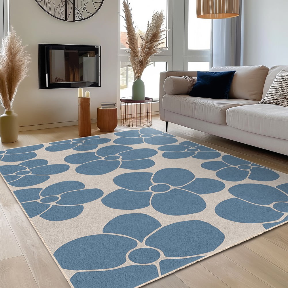 Niebieski dywan odpowiedni do prania 60x100 cm Blue Meadow – Mila Home (zdjęcie 8)