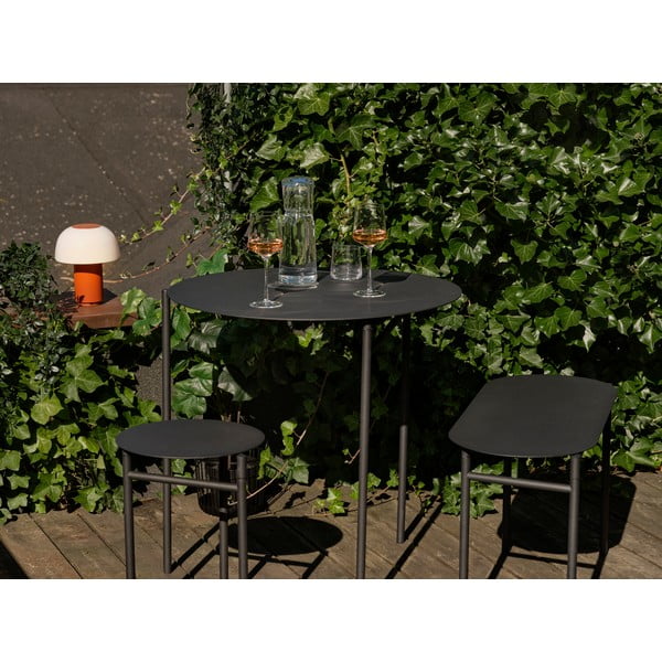 Czarna metalowa ławka ogrodowa Disc – Zone-image-1