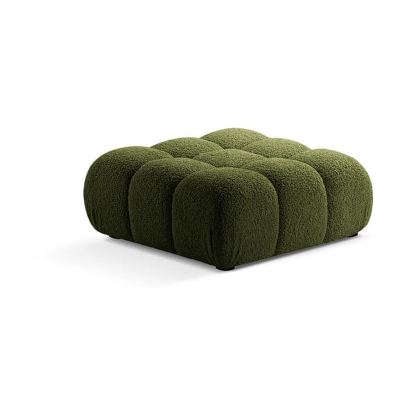 Zielony podnóżek modułowy z materiału bouclé Bellis – Micadoni Home-image-3