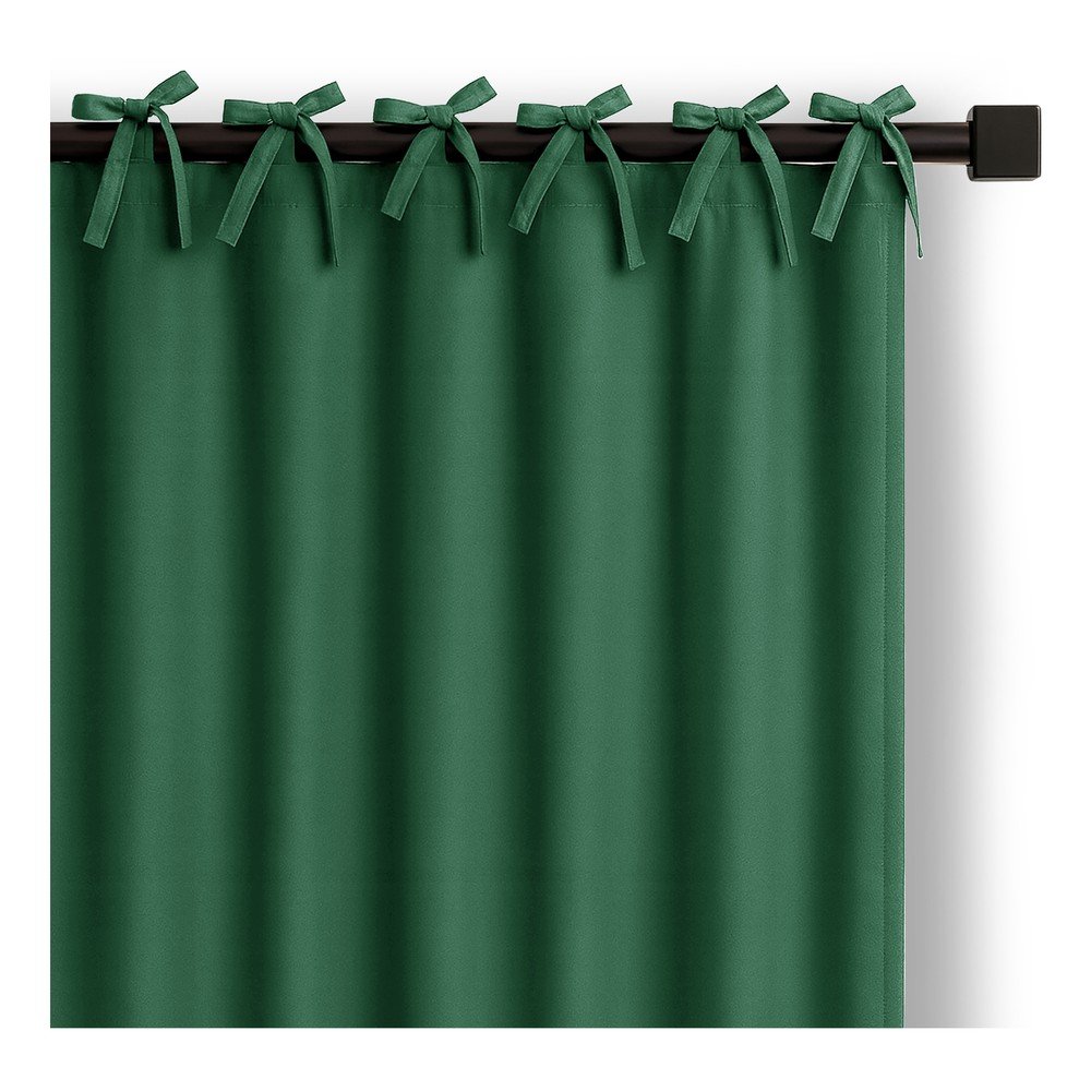 Ciemnozielona zasłona częściowo zaciemniająca (dimout) 140x250 cm Carli Tie – Restilo