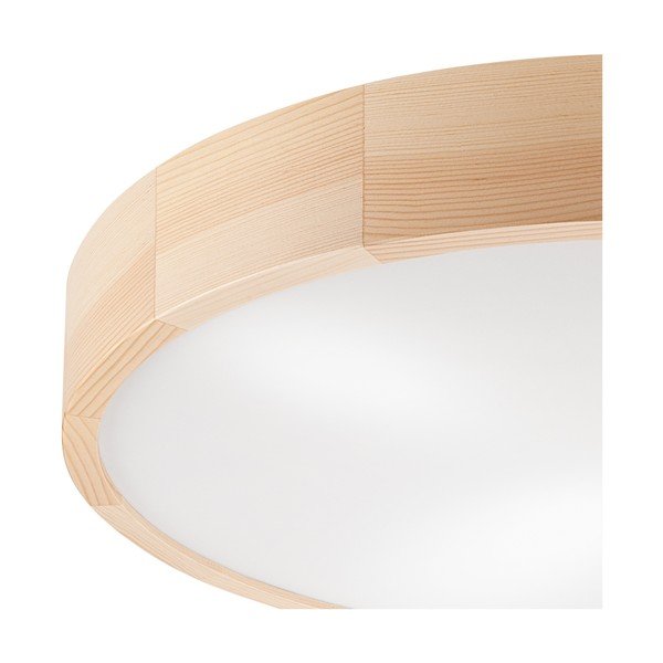 Jasnobrązowa lampa sufitowa ze szklanym kloszem ø 58 cm Eveline – LAMKUR-image-3