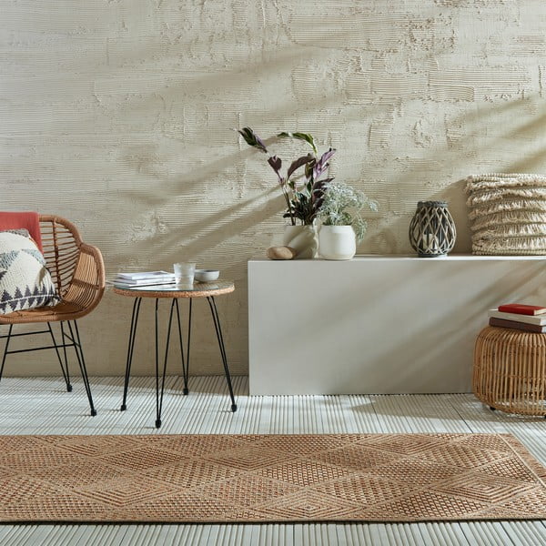 Chodnik odpowiedni na zewnątrz w naturalnym kolorze 80x230 cm Nora Diamond – Flair Rugs-image-1