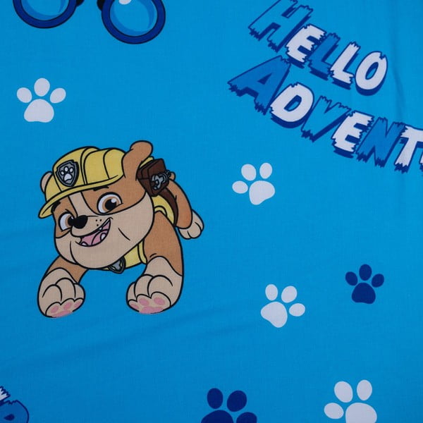 Niebieskie bawełniane prześcieradło dziecięce jednoosobowe z gumką 90x200 cm Paw Patrol – Jerry Fabrics-image-2