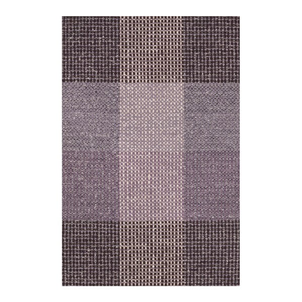 Fioletowy dywan wełniany ręcznie tkany Linie Design Genova, 50x80 cm