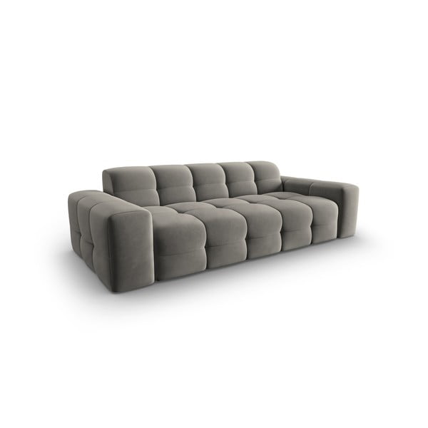 Szara aksamitna sofa 222 cm Kendal – Micadoni Home-image-3