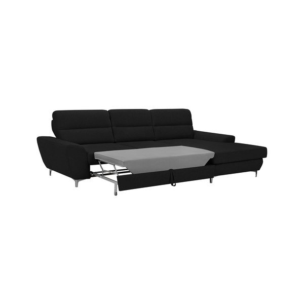 Czarny rozkładany narożnik prawostronny Windsor & Co Sofas Omega-image-3