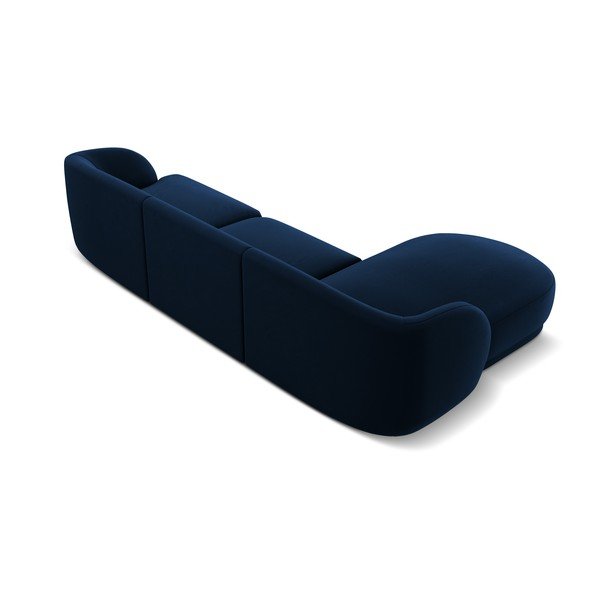 Niebieski aksamitny narożnik (lewostronny) Miley − Micadoni Home-image-3