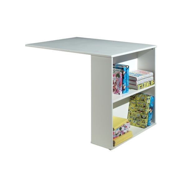 Białe podwyższone łóżko dziecięce z litego drewna sosnowego ze schowkiem 90x200 cm SCOTT – Vipack-image-3