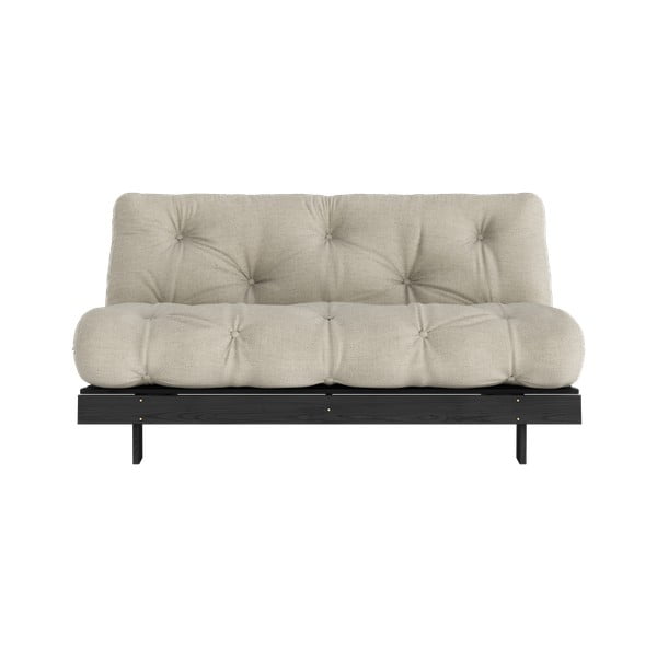 Szarobeżowa lniana rozkładana sofa 160 cm Roots Black Night – Karup Design-image-3