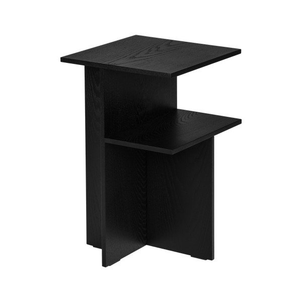 Czarna szafka nocna w dekorze dębu z półką Atik – noo.ma-image-2