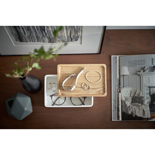 Biały pojemnik z pokrywką 18,5x12,5x7 cm Rin – YAMAZAKI-image-1