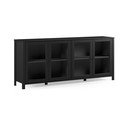 Czarna witryna z litego drewna sosnowego 186x80x40 cm Alessandra – Marckeric