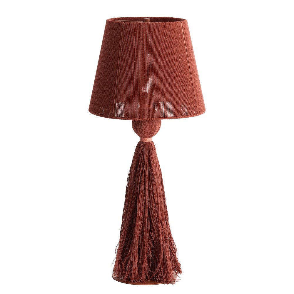 Ceglasta lampa stołowa z tekstylnym kloszem (wysokość 58 cm) Espino – Light & Living
