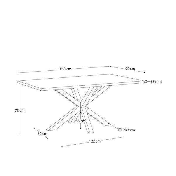 Stół z blatem w dekorze dębu 90x160 cm Argo – Kave Home-image-2