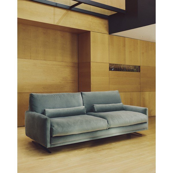 Zielona aksamitna sofa 210 cm Veliro – Kave Home-image-1