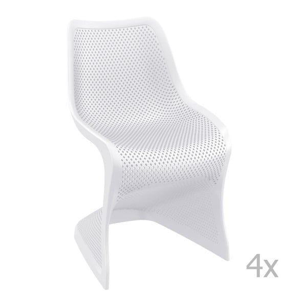 Zestaw 4 białych krzeseł ogrodowych Resol bloom