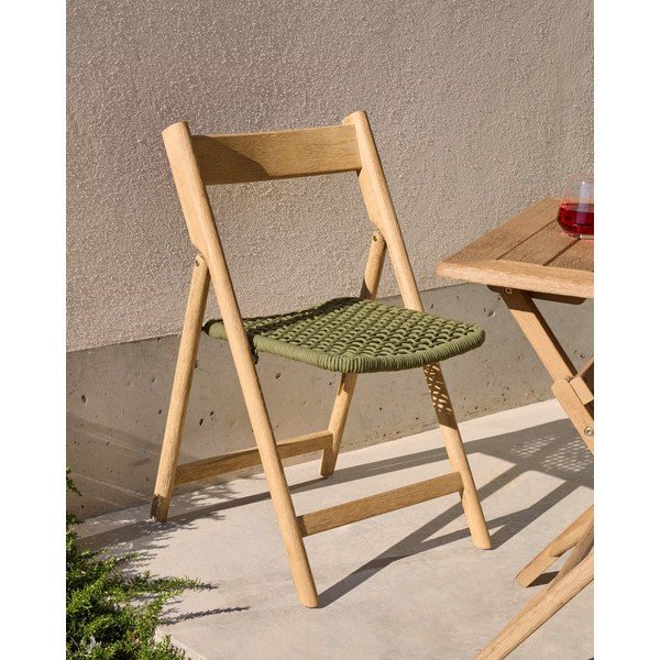 Zielone drewniane krzesło ogrodowe Dandara – Kave Home-image-1