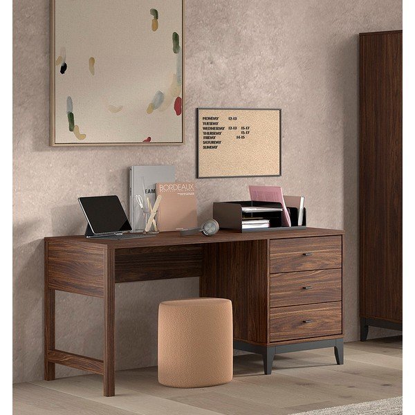 Biurko w dekorze orzecha 70x140 cm Ilyas – Vipack-image-1