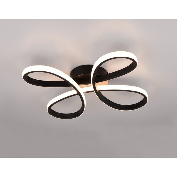 Czarna lampa sufitowa LED 40x40 cm Fly – Trio-image-1