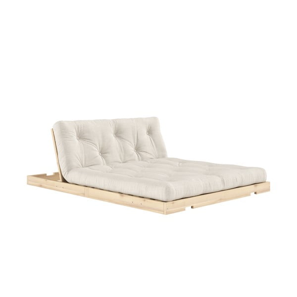 Beżowa lniana rozkładana sofa 145 cm Flip – Karup Design-image-4
