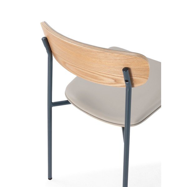 Beżowe tapicerowane krzesła zestaw sztaplowane 2 szt. Saula – Marckeric-image-4