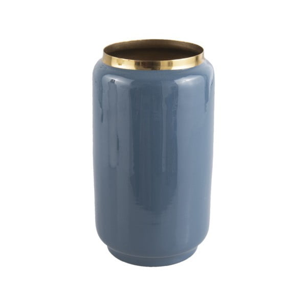 Niebieski wazon z detalem w złotej barwie PT LIVING Flare, wys. 25 cm