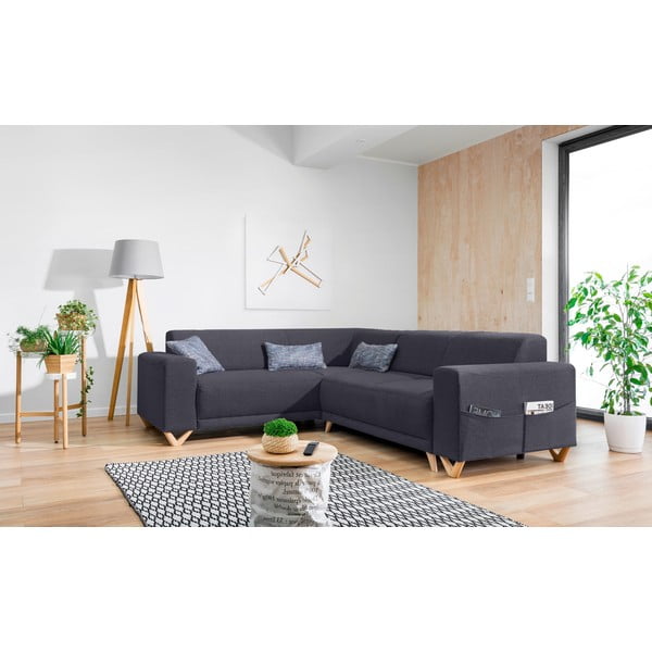 Antracytowy rozkładany/ze schowkiem narożnik (lewostronny/w kształcie litery L) Classy Sophie – Miuform-image-3