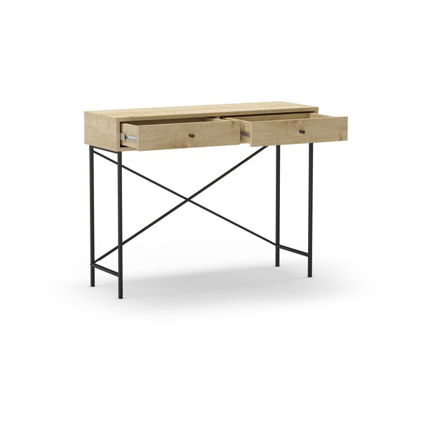 Konsola z blatem w dekorze dębu 35x110 cm Titan – Marckeric-image-3