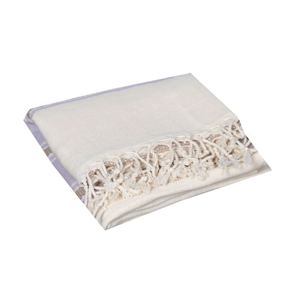 Jasnofioletowy ręcznik hammam Veronica Lilac, 90x190 cm