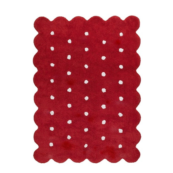 Czerwony dywan bawełniany wykonany ręcznie Lorena Canals Biscuit, 120x160 cm