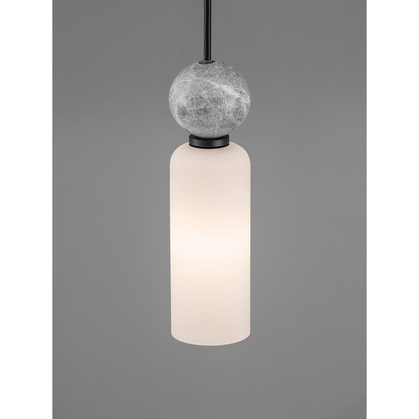 Kamienna lampa wisząca w kolorze matowej czerni ze szklanym kloszem ø 6 cm Filomena – Nova Luce-image-2