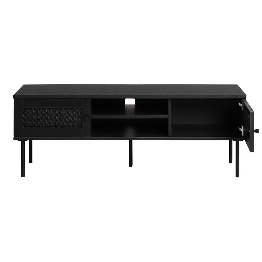 Czarna szafka pod TV w dekorze dębu 120x43 cm Pensacola – Unique Furniture (zdjęcie 3)