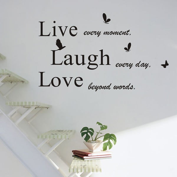 Naklejka dekoracyjna Live Laugh Love, 50x70 cm