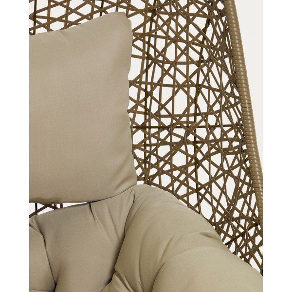 Beżowy wiszący fotel ogrodowy ze sztucznego rattanu Florina – Kave Home-image-3