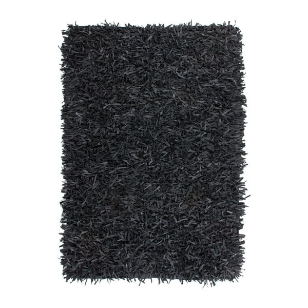 Czarny skórzany dywan Rodeo, 120x170cm