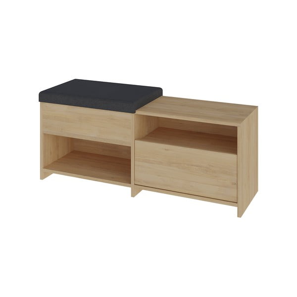 Szafka na buty w dekorze dębu z siedziskiem Romi – Marckeric