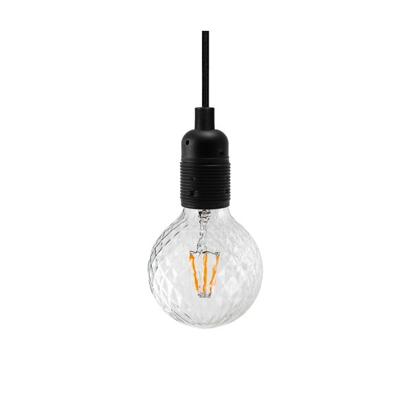 Czarna lampa wisząca z 3 żarówkami Bulb Attack Uno Basic Globe Clear-image-1