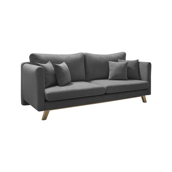Ciemnoszara rozkładana sofa Bobochic Paris Triplo-image-3
