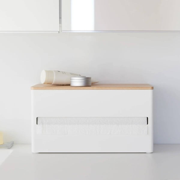 Biały metalowy stojak na ręczniki papierowe Rin – YAMAZAKI-image-2