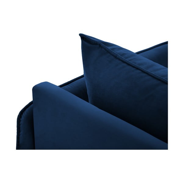 Niebieski aksamitny szezlong (prawostronny) Vienna – Cosmopolitan Design-image-4