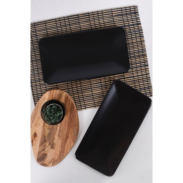 Czarne kamionkowe talerze zestaw 2 szt. – Hermia-image-1