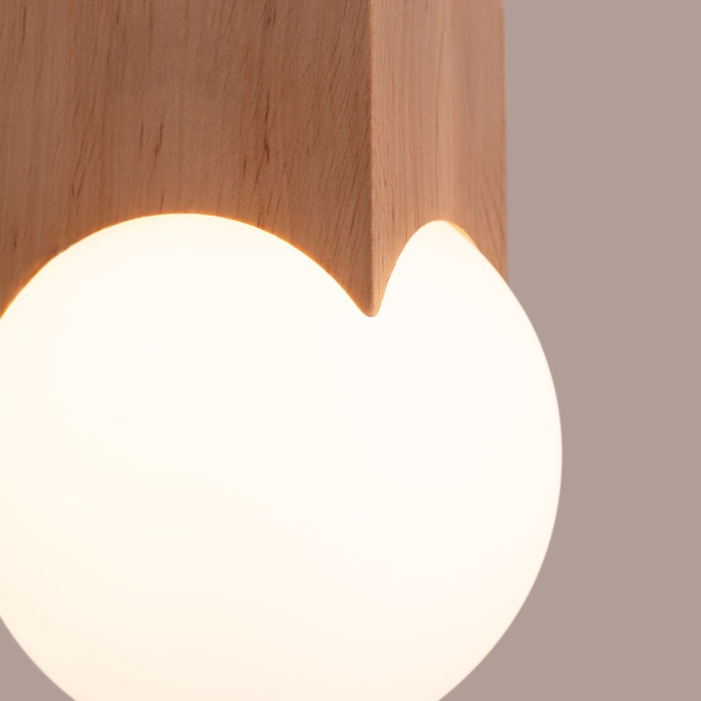 Lampa sufitowa w naturalnym kolorze ze szklanym kloszem 12x12 cm Rayer – Sollux (zdjęcie 11)