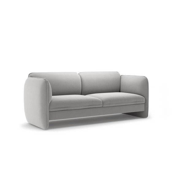 Jasnoszara aksamitna sofa 204 cm Georgia – Micadoni -image-2
