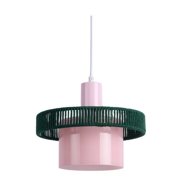 Ciemnozielona/różowa szklana lampa wisząca ø 25 cm Firenze Long – Leitmotiv