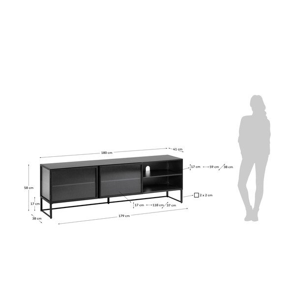 Czarna komoda pod TV Kave Home Trixie-image-3