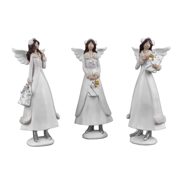 Zestaw 3 dużych aniołków dekoracyjnych Ego Dekor Winter