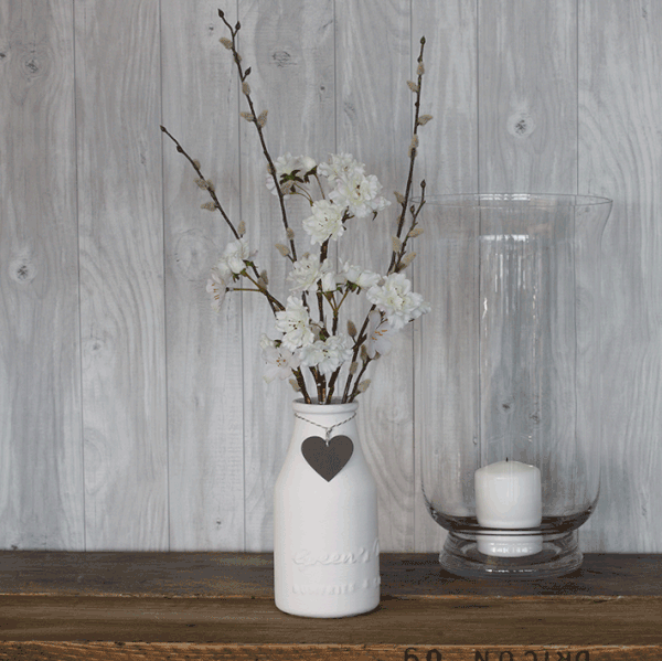 Ceramiczny wazon ze sztucznymi kwiatami Blossom, 68 cm