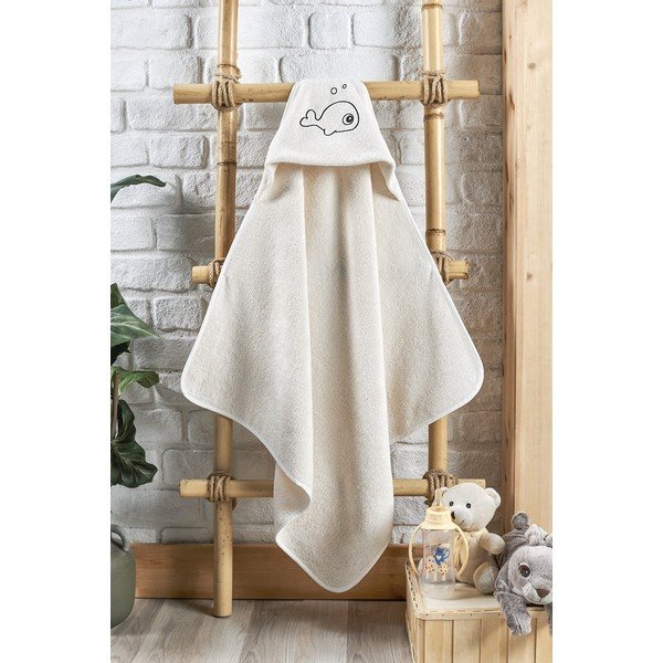 Beżowy ręcznik dziecięcy z bambusa i bawełny Mila – Lydia&Co-image-3